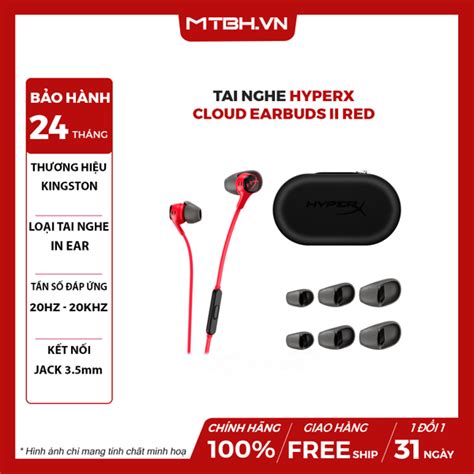 Tai Nghe Hyperx Cloud Earbuds Ii Black Red M Y T Nh Bi N H A