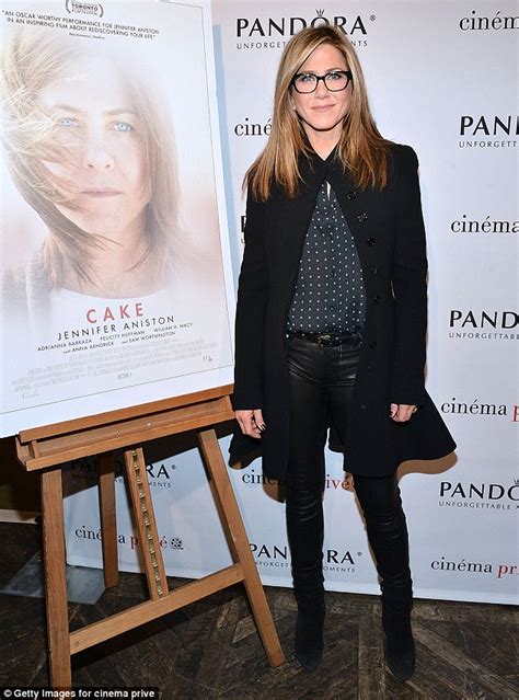 Jennifer Aniston Steps Out In Dark Rimmed Specs And Leather Skinnies