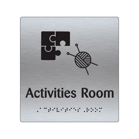 Id095 Activities Room Braille And Tactile Sign Display Signs