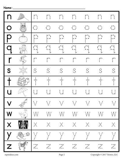 Free Printable Lowercase Abc Tracing Worksheets