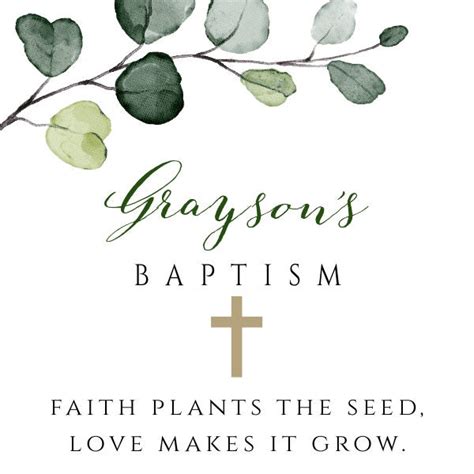 Faith Plants The Seed Love Makes It Grow Favor Tag Baptism Etsy