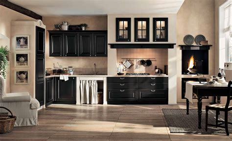 Interior Exterior Plan Classic Kitchen In Black And