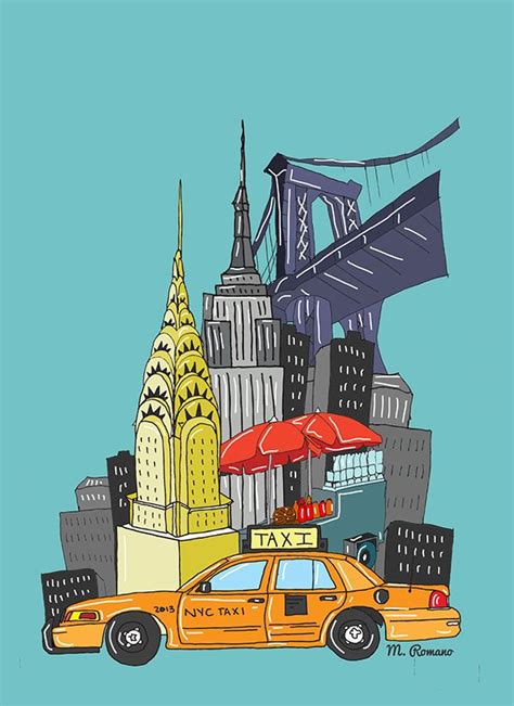 Manhattan Illustration On Behance New York Illustration New York