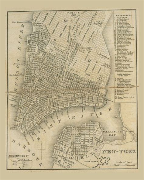 Page From Street Atlas Of Lower Manhattan And Brooklyn 1838 Map Of