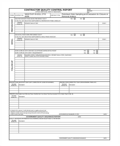 Quality Control Template Quality Control Plan Template Microsoft