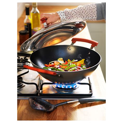 Black rust and cast iron seasoning. IDENTISK - wok with lid 32cm, dark grey/cast iron | IKEA ...