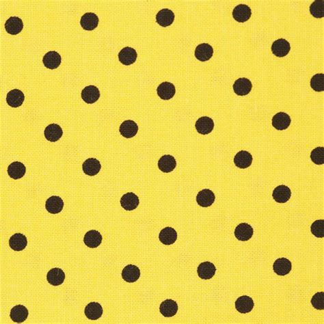 Remnant 50 X 112 Cm Yellow Timeless Treasures Cotton Fabric With Black Polka Dots Modes4u