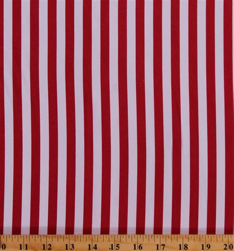 Cotton Twill Bright Red And White Stripe 60 Wide Home Decor Weight