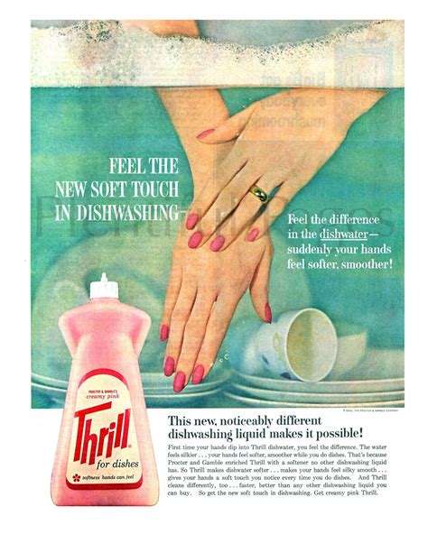 1963 Thrill Dishwashing Soap Vintage Ad Advertising Art Etsy