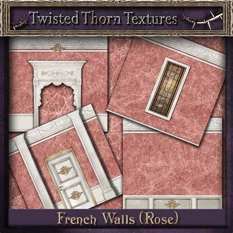 Second Life Marketplace ~ttt~ French Walls Add On Set Rose