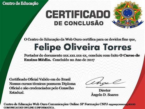 Certificado De Conclusão Escola Reconhecido R 15 00 Em Mercado Livre