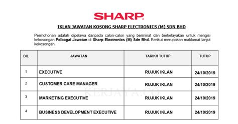 Omron electronics engineering and solution team provides project management and other application consulting services. Permohonan Jawatan Kosong Sharp Electronics (M) Sdn Bhd ...