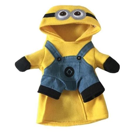 Funny Cat Costumes Minion Cosplay Pet Apparel Halloween Clothes Pet