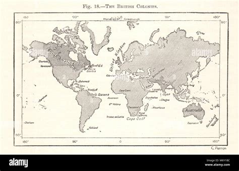 The British Colonies Empire World Sketch Map 1885 Old Antique Chart