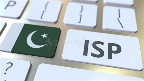 Isp Or Internet Service Provider Text And Flag Of Pakistan On The