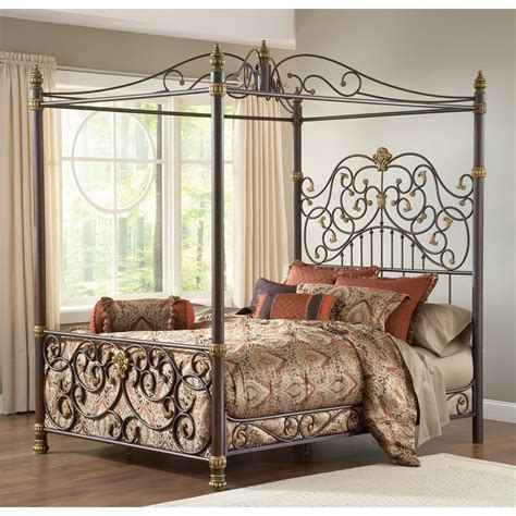 Crafted with pride, a passion for wrought iron and mastering of the art. Stanton Iron Canopy Bed by Hillsdale Furniture | Wrought ...