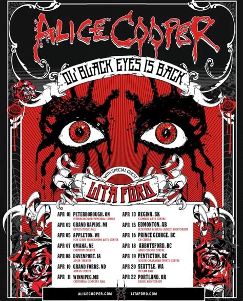 The official website of alice cooper providing recent news, tour dates, music, history, and other ways for fans to interact. Alice Cooper Tour Dates 2020 & Concert Tickets | Bandsintown