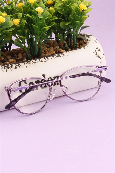 71018 Oval Purple Eyeglasses Frames Leoptique