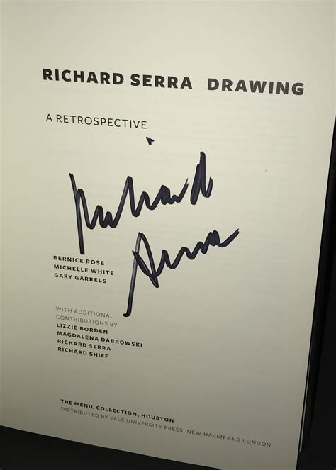 Richard Serra Drawing A Retrospective Signed First Edition By