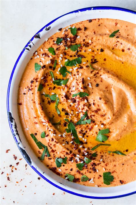 Spicy Roasted Red Pepper Hummus Lazy Cat Kitchen
