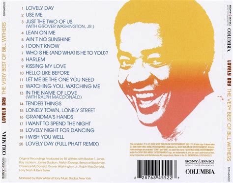 carátula trasera de bill withers lovely day the very best of bill withers portada