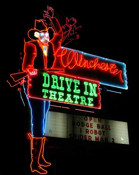One of the first fixed platter hard disk drives was an ibm, that was actually sold as a pair of 30mb disks. Winchester Drive-in, OK in 2020 | Old neon signs, Vintage ...