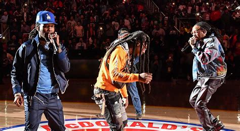 The Guys Of Migos Perform Halftime Show At Mcdonald’s All American Games Migos Monica Offset