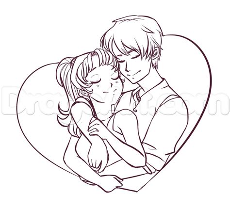 Pencil Sketch Cute Couple Cartoon Drawings Bmp Vomitory