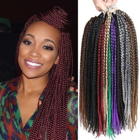 These clip ins are made from human black hair and will undoubtedly take after your original hair, especially if it's type 4 hair. tight 18" Burgundy synthetic braiding hair curly crochet hair crotchet braids box braid ...