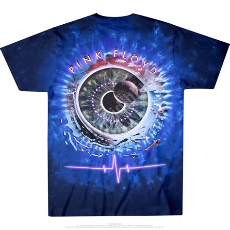 Get your 80stees on now. Pink Floyd Pulse Concentric Tie-Dye T-Shirt Tee Liquid Blue