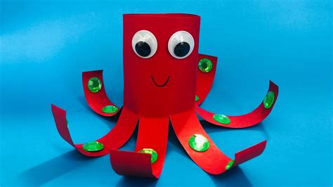 Easy Octopus Paper Craft Easy Crafts For Kids Youtube