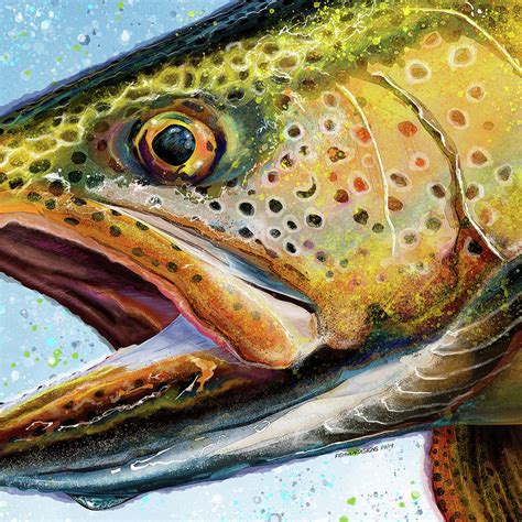 Wild Brown Trout Print Digital Art By Michael Higgins Fine Art America