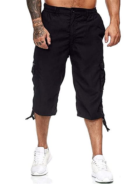 New Mens Knee Length Chino Shorts Cargo Combat Pants Cotton Casual Summer 32 46 Kleidung