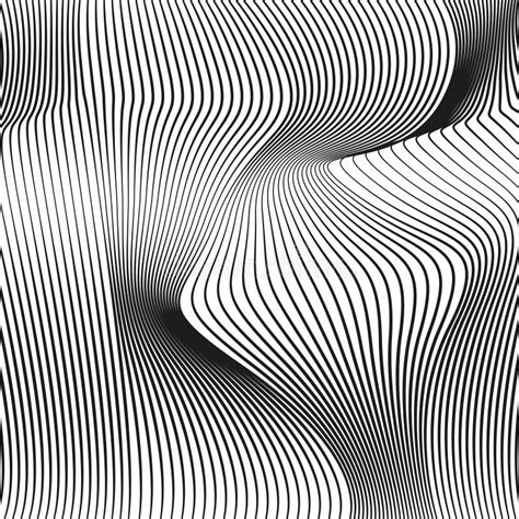 Wavy Background Of Lines Monochrome Dynamic Surface With Effect Of