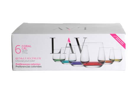 Lav Coral Coloured Base Set Of 6 Whisky Juice Tumbler Drinking Glasses 345ml — All In One London