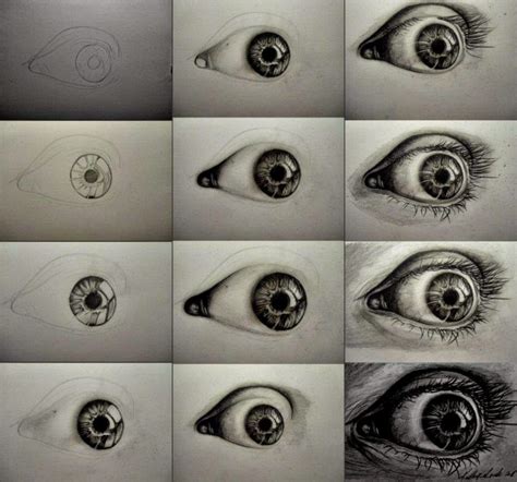 Steps To Draw A Realistic Eye With Charcoal Charcoal Drawing Tutorial
