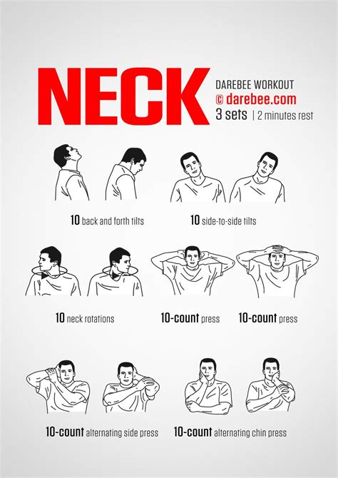 Neck Workout Physical Fitness Program Daily Workout Office Exercise