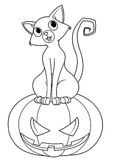 Top 25 Scary Halloween Cat Coloring Pages For Toddlers | Pumpkin