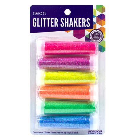 Go Create Assorted Neon Glitter Shakers 6 Pack