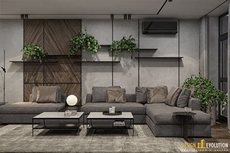 The shape of room expresses layout of the furniture. Design Evolution » 4 SEASONS | Apartment living room ...