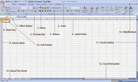 Bagian Bagian Lembar Kerja Microsoft Excel Profesi Guru Honorer