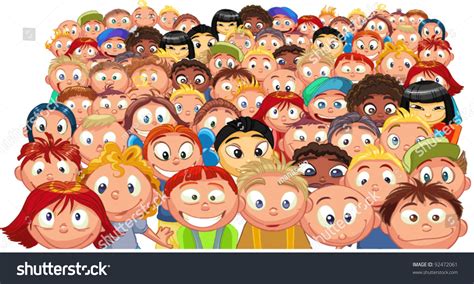 Crowd Of Children Stock Vector Illustration 92472061 Shutterstock