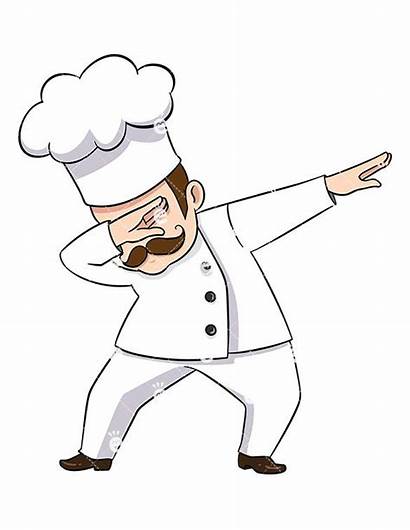 Chef Cartoon Clipart Animated Dabbing Cook Vector