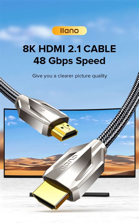Llano 4k8k Hdmi 21 3d Braided Cable Hdmi To Hdmi Cable 60hz144hz