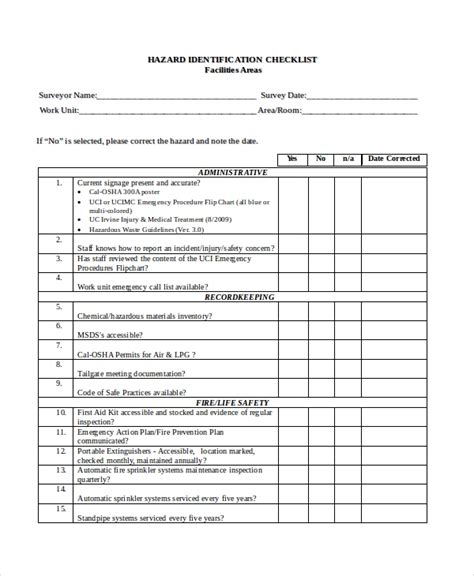 The first step in any formal safety assessment, whose purpose is to identify all the factors jetty/another vessel/object. FREE 54+ Checklist Examples in DOC | Examples