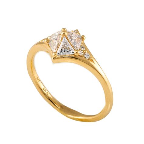 Star Engagement Ring With Five Triangle Cut Diamonds Artemer