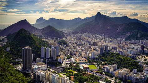 Rio De Janeiro Brazil Cityscape Buildings Mountains Travel Hd Wallpaper