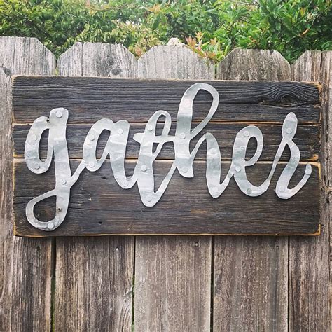 Gather Sign | Gather sign, Gallery wall decor, Metal projects