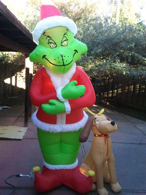 The grinch is the main protagonist of illumination's 9th animated feature film the grinch, which is based on the 1957 book how the grinch stole christmas! Gemmy Airblown Inflatable Blow up Grinch & Max Christmas ...
