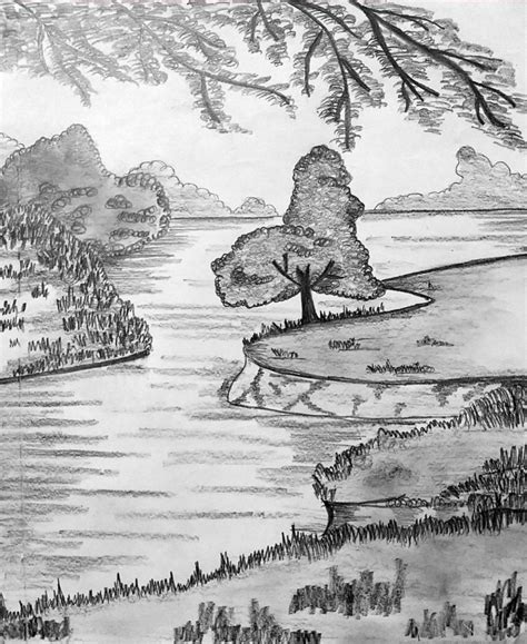Landscape Drawing Easy Easy Scenery Drawing Landscape Pencil Drawings